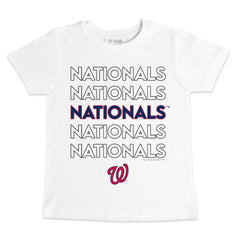 Washington Nationals Tiny Turnip Youth Stacked T-Shirt - White - MLB Lifestyle