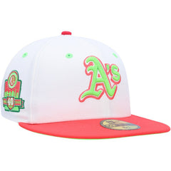 Athletics New Era 40th Anniversary Strawberry Lolli 59FIFTY Fitted Hat - White/Coral - New Era Discount