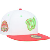Washington Nationals New Era Robert F. Kennedy Memorial Stadium Strawberry Lolli 59FIFTY Fitted Hat - White/Coral - New Era Online