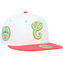 Chicago White Sox New Era Cooperstown Collection Comiskey Park 75th Anniversary Strawberry Lolli 59FIFTY Fitted Hat - White/Coral - New Era Sale