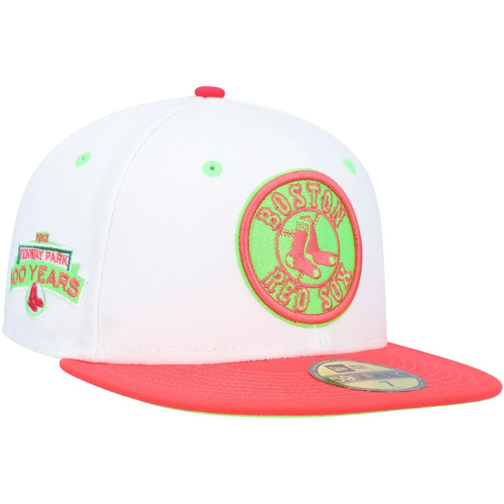 Boston Red Sox New Era Fenway Park 100th Anniversary Strawberry Lolli 59FIFTY Fitted Hat - White/Coral - New Era Sale