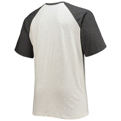 Fanatics Washington Commanders Big & Tall Wordmark Raglan T-Shirt Oatmeal/Heathered Charcoal