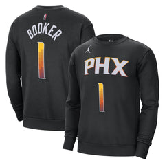 Devin Booker Phoenix Suns Jordan Brand Statement Name & Number Pullover Sweatshirt Black