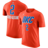 Shai Gilgeous-Alexander Oklahoma City Thunder Jordan Brand 2022/23 Statement Edition Name & Number T-Shirt Orange