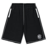 Brooklyn Nets Big & Tall Contrast Stitch Knit Shorts Black/White