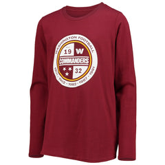 Washington Commanders Youth Secondary Logo Long Sleeve T-Shirt Burgundy