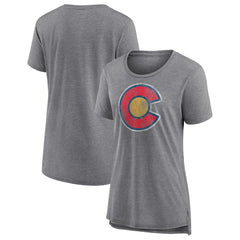 Colorado Avalanche Women's Slow Whistle Tri-Blend T-Shirt - Gray - NHL 4773836