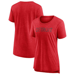 Detroit Red Wings Women's Slow Whistle Tri-Blend T-Shirt - Red - NHL 4773837