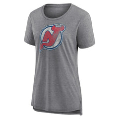 New Jersey Devils Women's Slow Whistle Tri-Blend T-Shirt - Gray - NHL 4773844