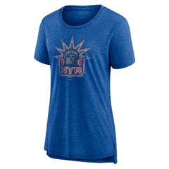 New York Rangers Women's Slow Whistle Tri-Blend T-Shirt - Blue - NHL 4773846