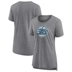 Winnipeg Jets Women's Slow Whistle Tri-Blend T-Shirt - Gray - NHL 4773853