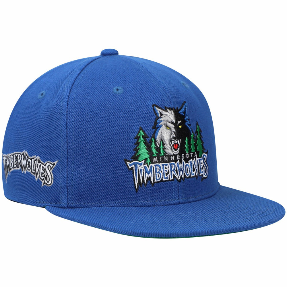 Minnesota Timberwolves Hardwood Classics Snapback Hat Blue | Mitchell & Ness Lifestyle