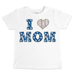 Los Angeles Dodgers Tiny Turnip Youth Heart Mom T-Shirt - White - MLB Lifestyle