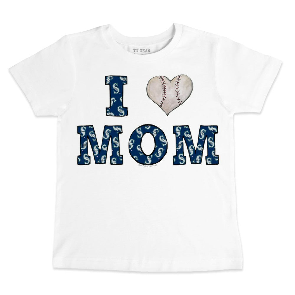 Seattle Mariners Tiny Turnip Youth Heart Mom T-Shirt - White - MLB Sale