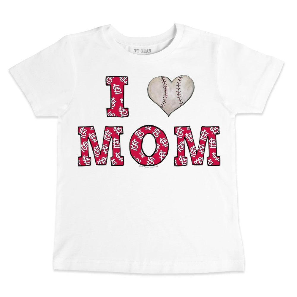 St. Louis Cardinals Tiny Turnip Youth Heart Mom T-Shirt - White - MLB Sale