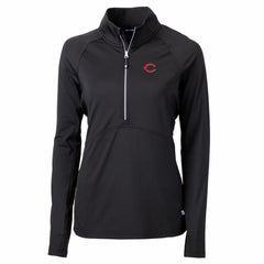 Cincinnati Reds Cutter & Buck Women's Adapt Eco Knit Stretch Half-Zip Pullover Top - Black - MLB Online