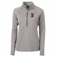 Boston Red Sox Cutter & Buck Women's Adapt Eco Knit Stretch Half-Zip Pullover Top - Gray - MLB Online