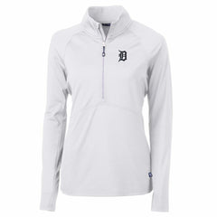 Detroit Tigers Cutter & Buck Women's Adapt Eco Knit Stretch Half-Zip Pullover Top - White - MLB Online