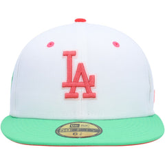 Los Angeles Dodgers New Era Watermelon Lolli 59FIFTY Fitted Hat - White/Green - New Era Discount