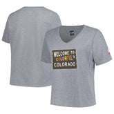 Colorado Rockies New Era Women's City Connect Plus Size V-Neck T-Shirt - Gray - New Era on Sale