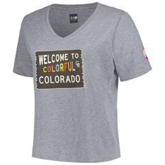 Colorado Rockies New Era Women's City Connect Plus Size V-Neck T-Shirt - Gray - New Era on Sale