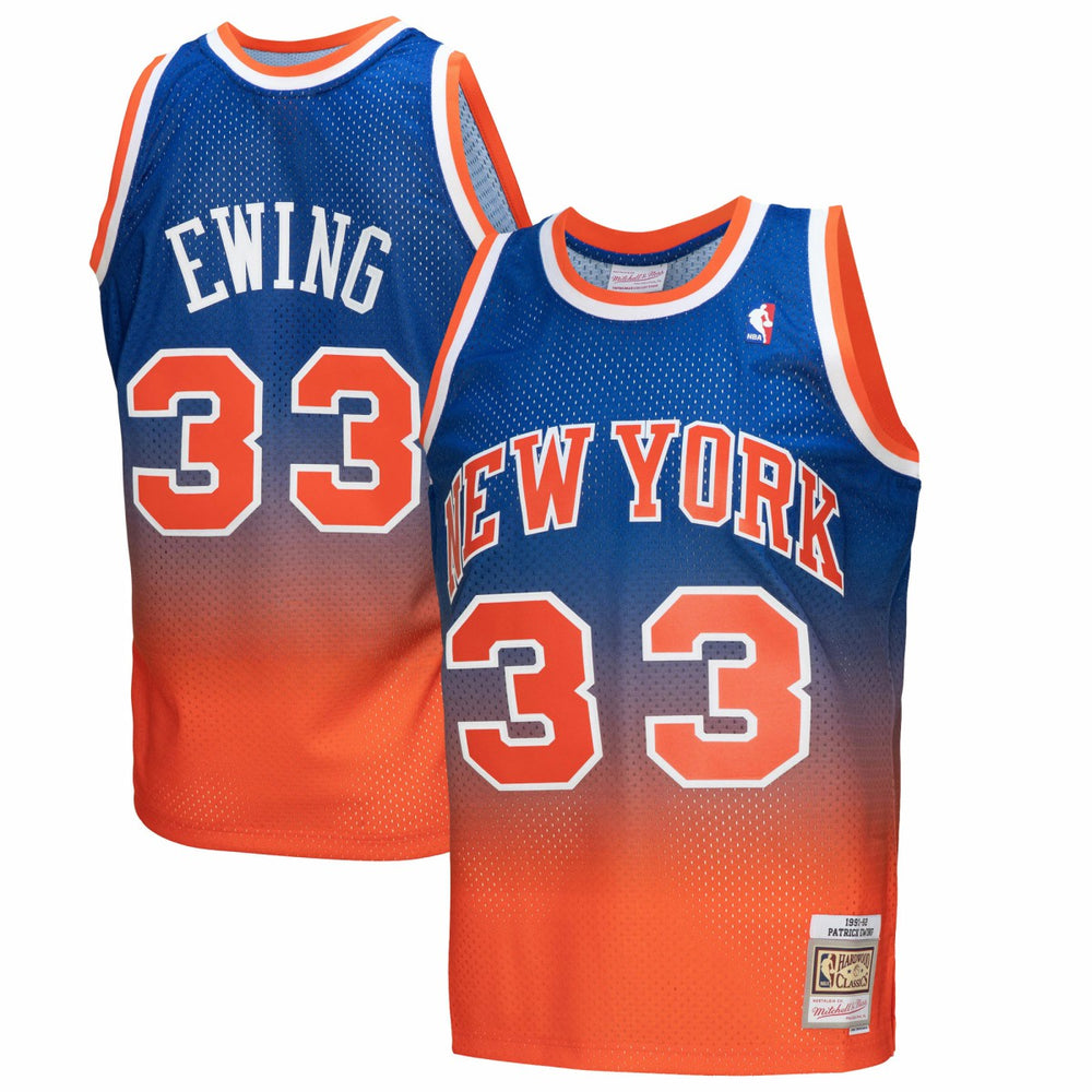 Patrick Ewing New York Knicks 1991/92 Hardwood Classics Fadeaway Swingman Player Jersey Orange/Royal | Mitchell & Ness Near Me