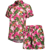 Golden State Warriors Lusso Women's Finley-Frankie Party Top & Shorts Set Pink