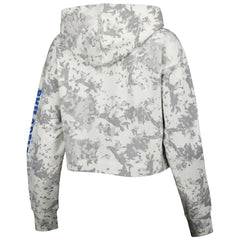 Philadelphia 76ers Lusso Women's Maia Tri-Blend Cropped Quarter-Zip Top Gray/White