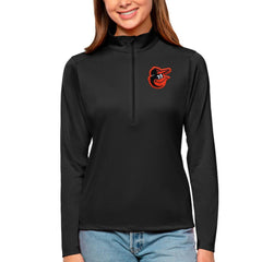 Baltimore Orioles Antigua Women's Tribute Quarter-Zip Pullover Top - Black - MLB on Sale