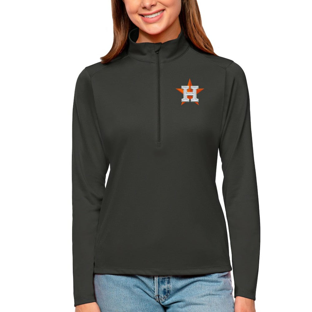 Houston Astros Antigua Women's Tribute Quarter-Zip Pullover Top - Charcoal - MLB Online