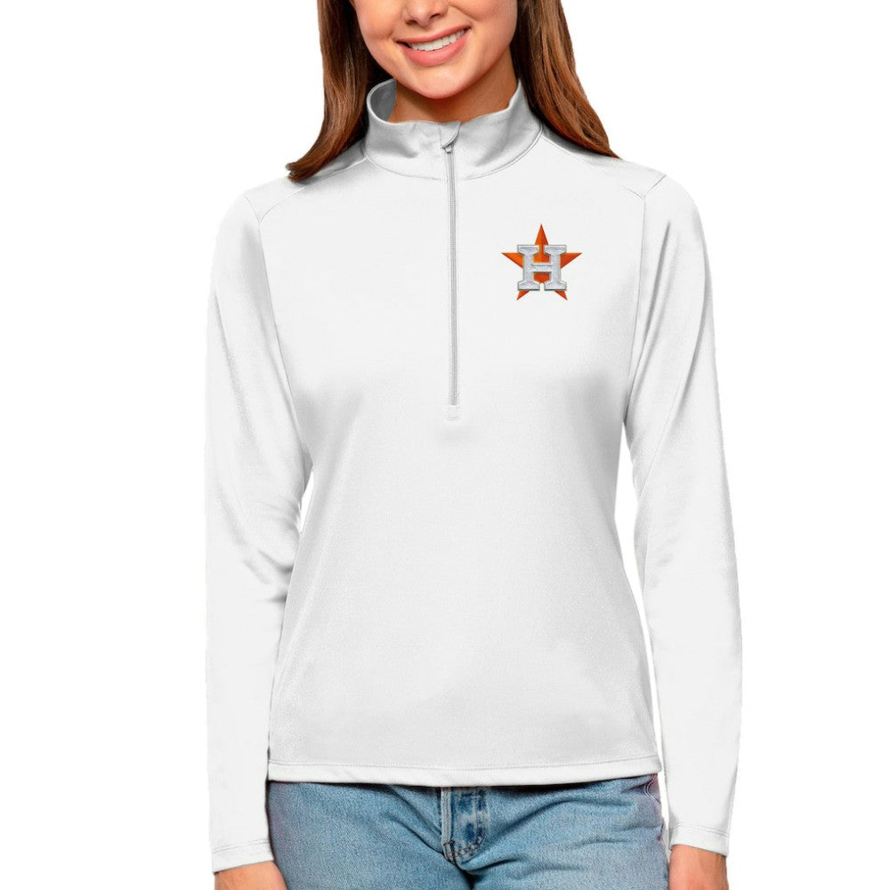 Houston Astros Antigua Women's Tribute Quarter-Zip Pullover Top - White - MLB Discount