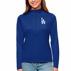 Los Angeles Dodgers Antigua Women's Tribute Quarter-Zip Pullover Top - Royal - MLB Online