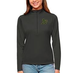 Athletics Antigua Women's Tribute Quarter-Zip Pullover Top - Charcoal - MLB Online