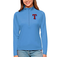 Texas Rangers Antigua Women's Tribute Quarter-Zip Pullover Top - Blue - MLB on Sale