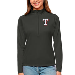 Texas Rangers Antigua Women's Tribute Quarter-Zip Pullover Top - Charcoal - MLB Online