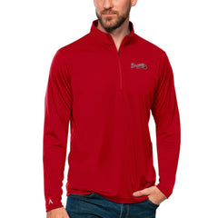 Atlanta Braves Antigua Tribute Quarter-Zip Pullover Top - Red - MLB Discount