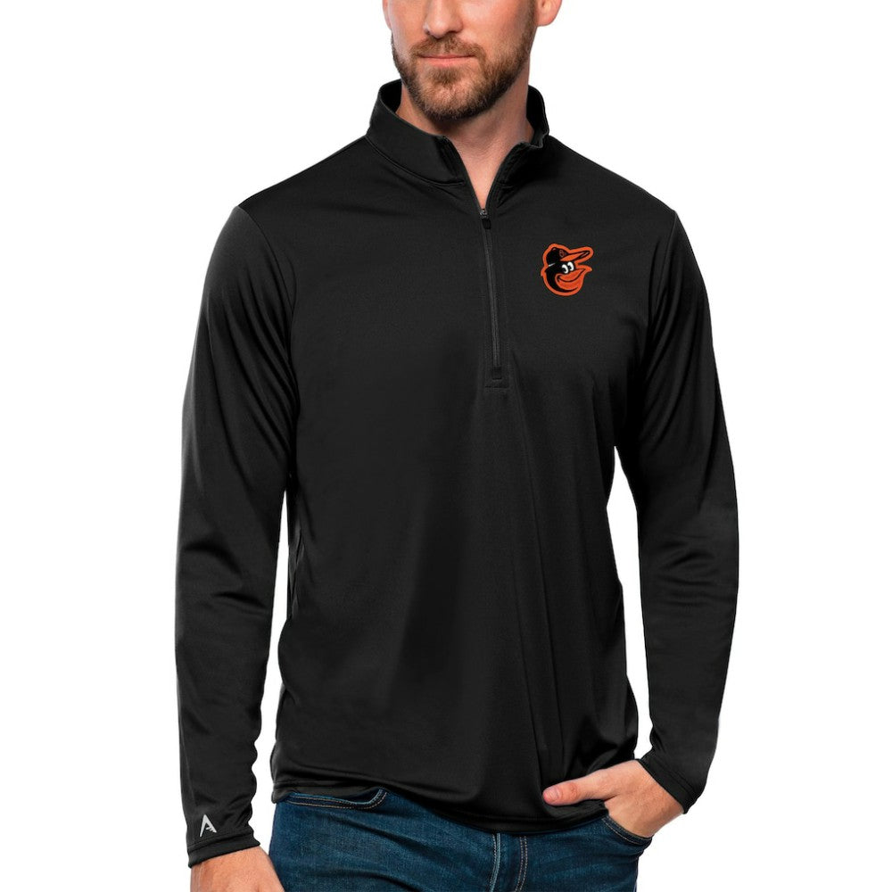 Baltimore Orioles Antigua Tribute Quarter-Zip Pullover Top - Black - MLB Online