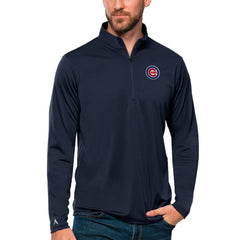Chicago Cubs Antigua Tribute Quarter-Zip Pullover Top - Navy - MLB on Sale