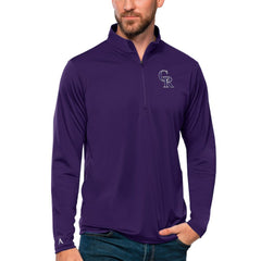 Colorado Rockies Antigua Tribute Quarter-Zip Pullover Top - Purple - MLB on Sale