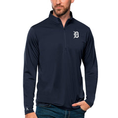 Detroit Tigers Antigua Tribute Quarter-Zip Pullover Top - Navy - MLB Online