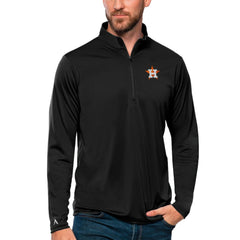 Houston Astros Antigua Tribute Quarter-Zip Pullover Top - Black - MLB Discount