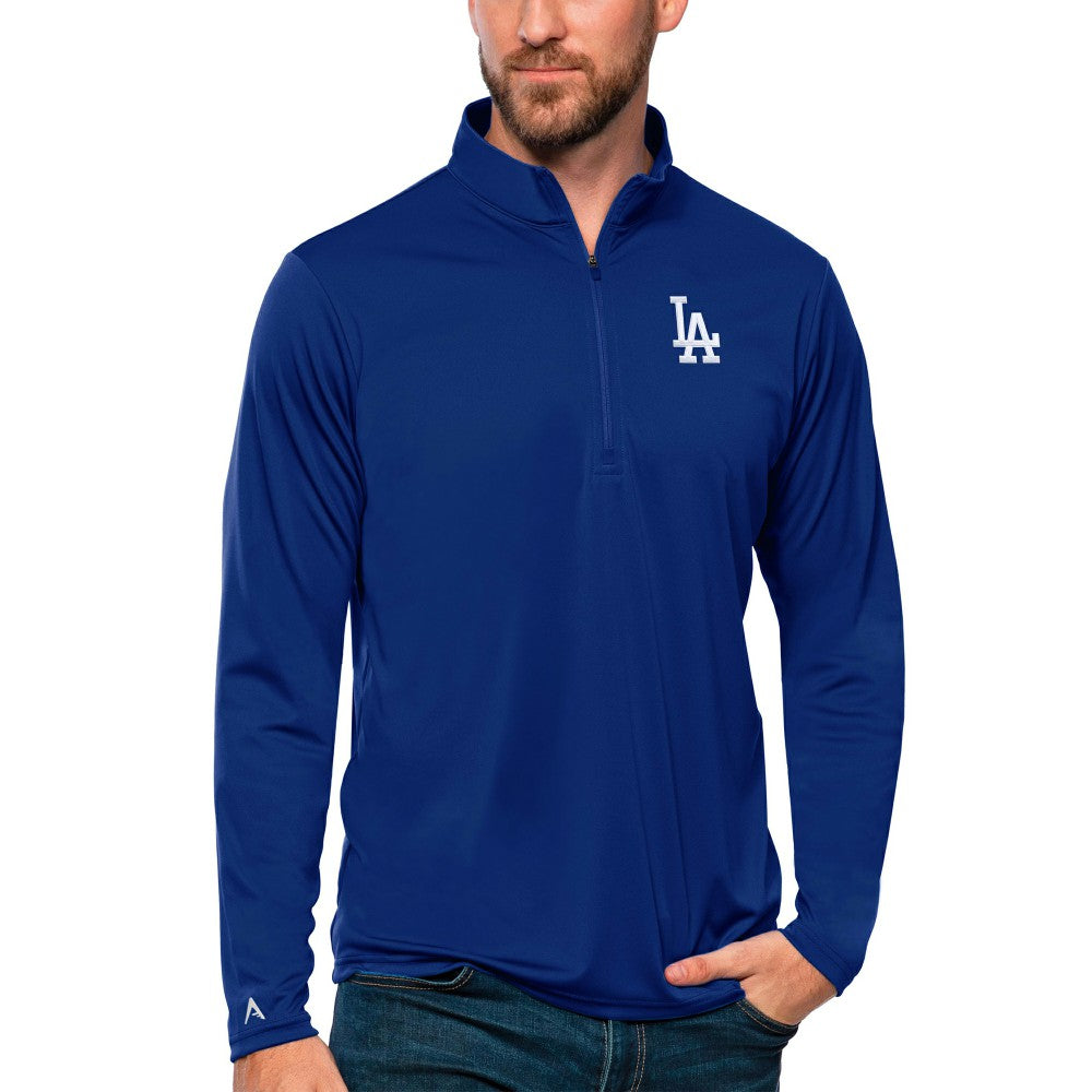 Los Angeles Dodgers Antigua Tribute Quarter-Zip Pullover Top - Royal - MLB Discount