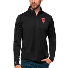 New York Mets Antigua Tribute Quarter-Zip Pullover Top - Black - MLB on Sale