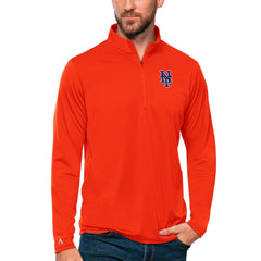 New York Mets Antigua Tribute Quarter-Zip Pullover Top - Orange - MLB Discount