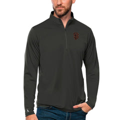 San Francisco Giants Antigua Tribute Quarter-Zip Pullover Top - Charcoal - MLB on Sale