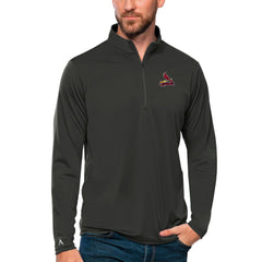 St. Louis Cardinals Antigua Tribute Quarter-Zip Pullover Top - Charcoal - MLB Online