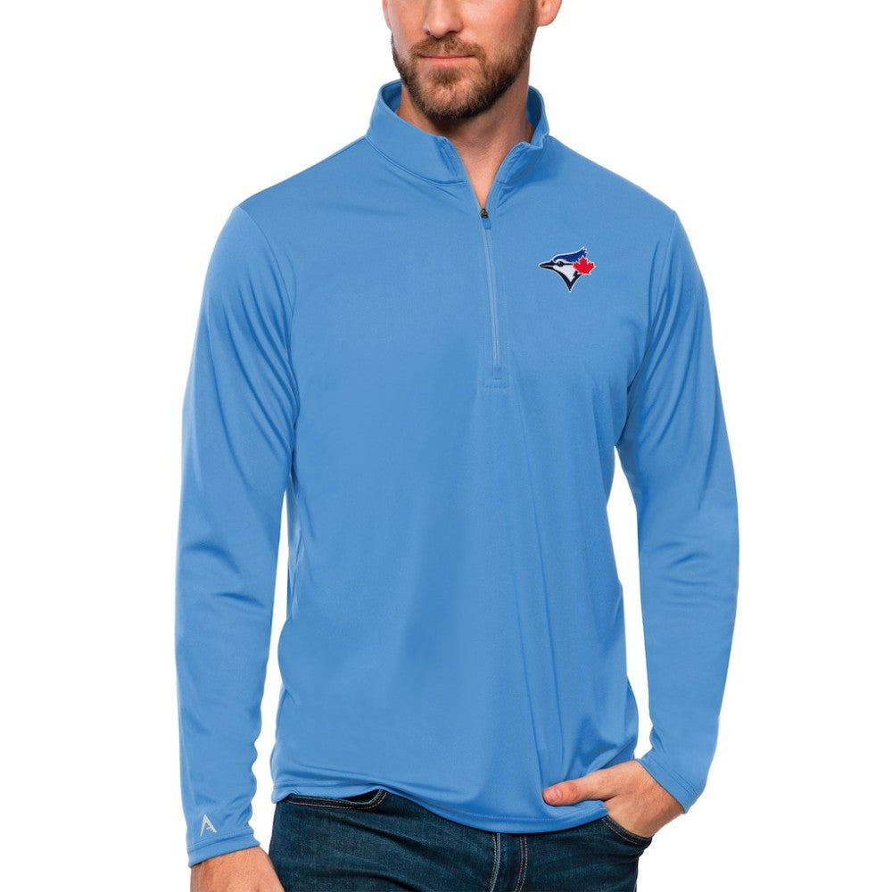 Toronto Blue Jays Antigua Tribute Quarter-Zip Pullover Top - Powder Blue - MLB Sale