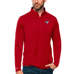 Toronto Blue Jays Antigua Tribute Quarter-Zip Pullover Top - Red - MLB Lifestyle