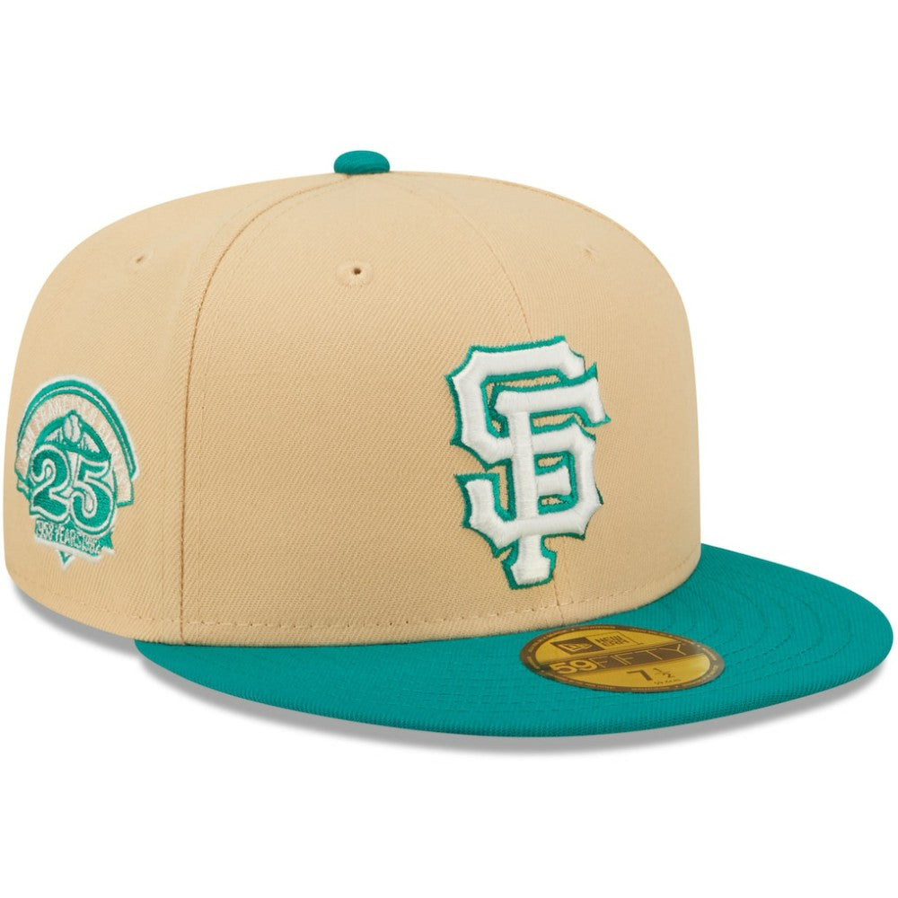 San Francisco Giants New Era Mango Forest 59FIFTY fitted hat - Natural/Teal - New Era Discount