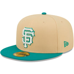 San Francisco Giants New Era Mango Forest 59FIFTY fitted hat - Natural/Teal - New Era Discount